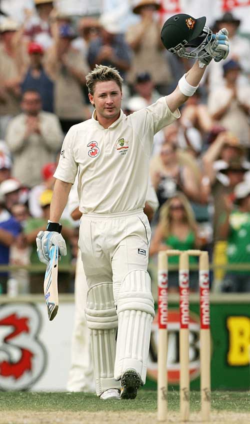 Michael Clarke acknowledges his century | ESPNcricinfo.com