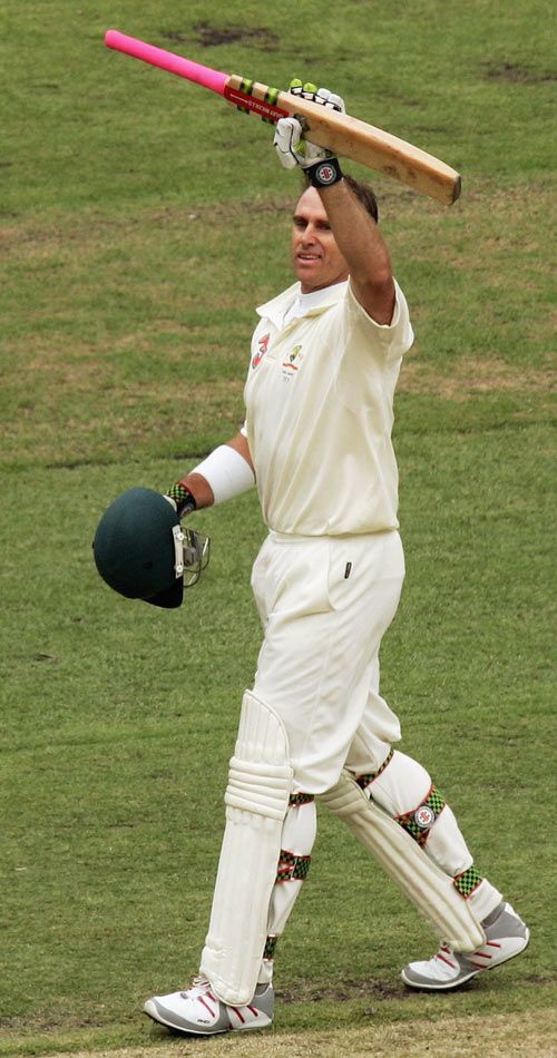 Matthew Hayden Celebrates His First Century Of The Series ...