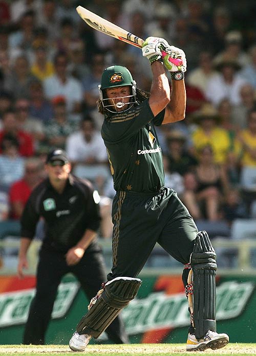 Andrew Symonds hammers the ball through the off side