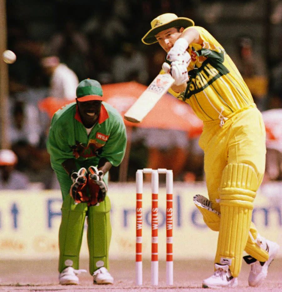 Mark Raugh Mark Waugh lofts during his century | ESPNcricinfo.com