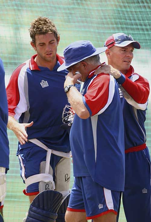 An emotional Duncan Fletcher after telling the England players he had