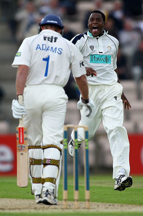 A delighted Daren Powell dismisses Chris Adams