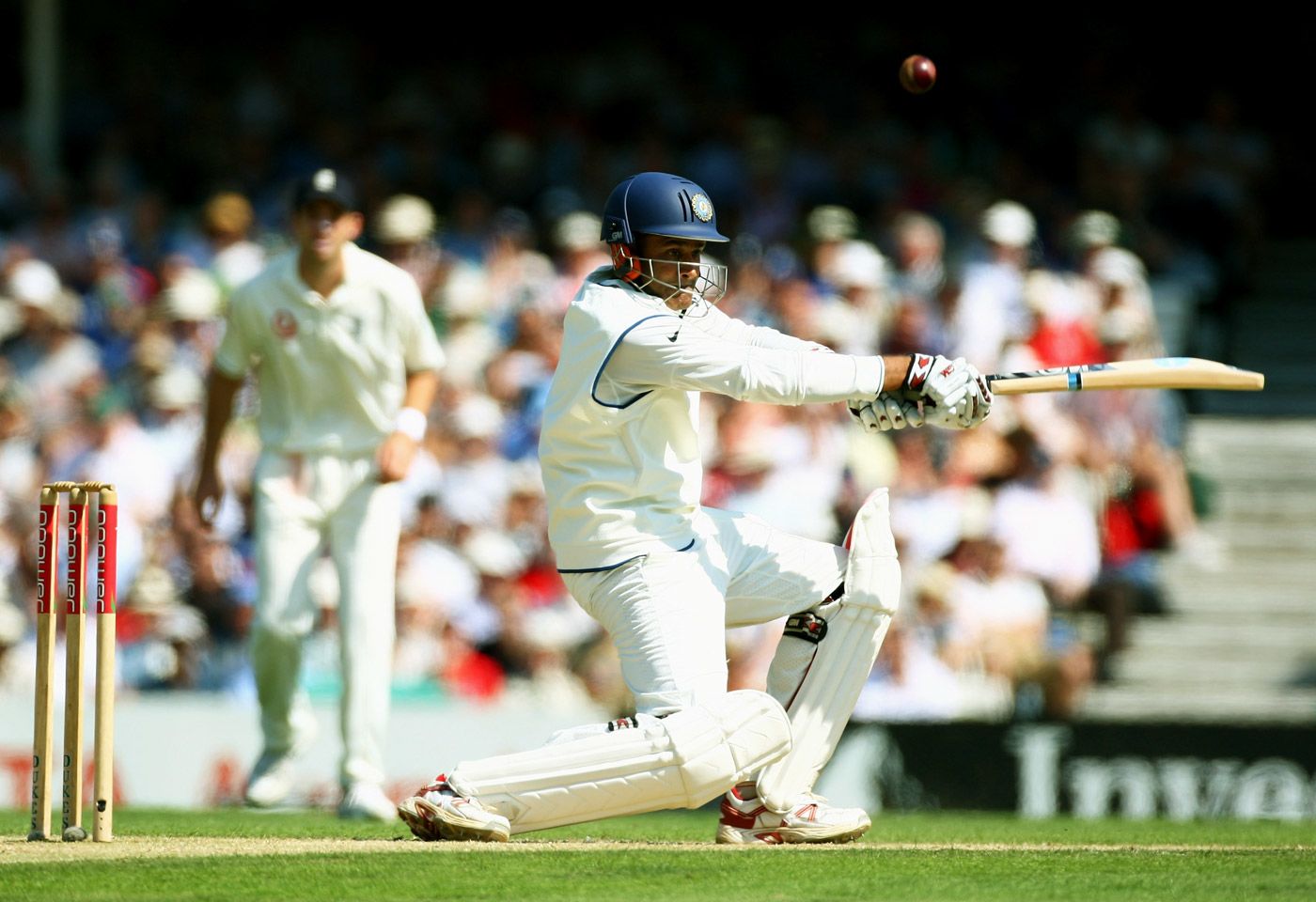 Anil Kumble Crouches To Drive ESPNcricinfo