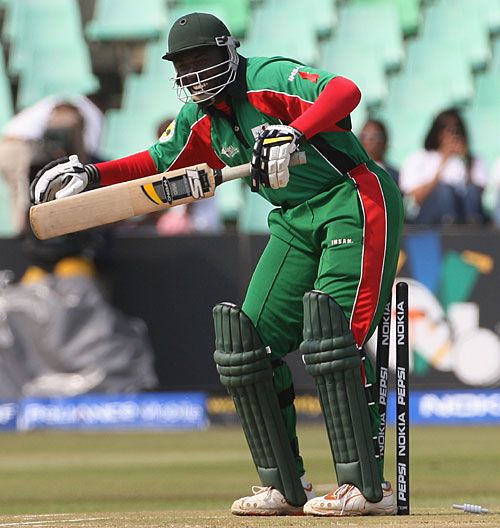 David Obuya treads on to his stumps | ESPNcricinfo.com