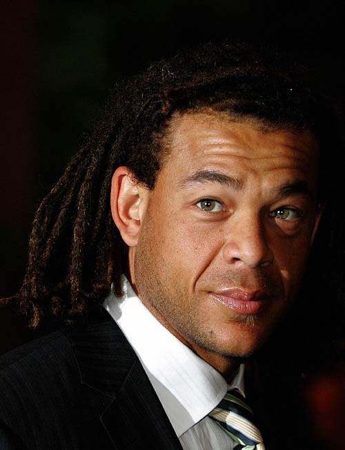 Andrew Symonds arrives at Australia's team hotel