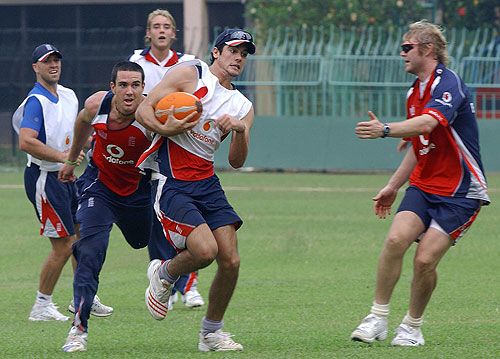 England Players Indulge In Some Rugby During Practice Espncricinfo