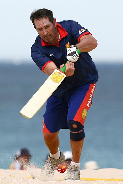 Graham Gooch concentrates on a drive