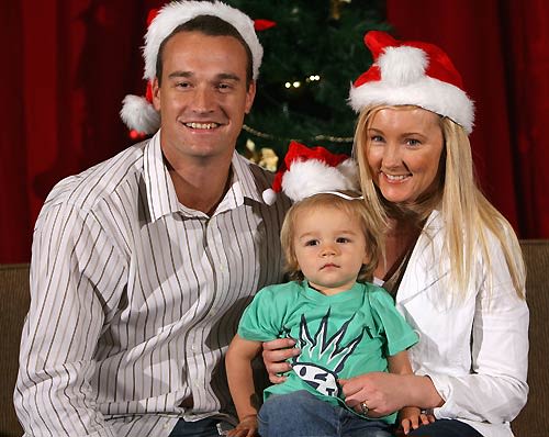 Stuart Clark With Wife Michelle And Son Lachlan On Christmas Day stuart-clark-with-wife-michelle-and-son-lachlan-on-christmas-day