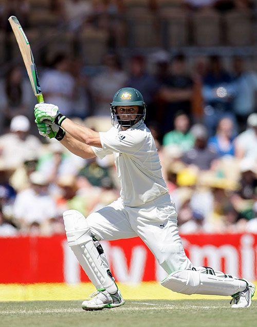 Adam Gilchrist plays a trademark shot