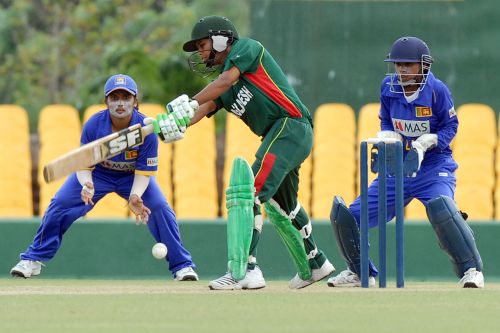 Ayesha Akhter drives the ball during her 24 | ESPNcricinfo.com