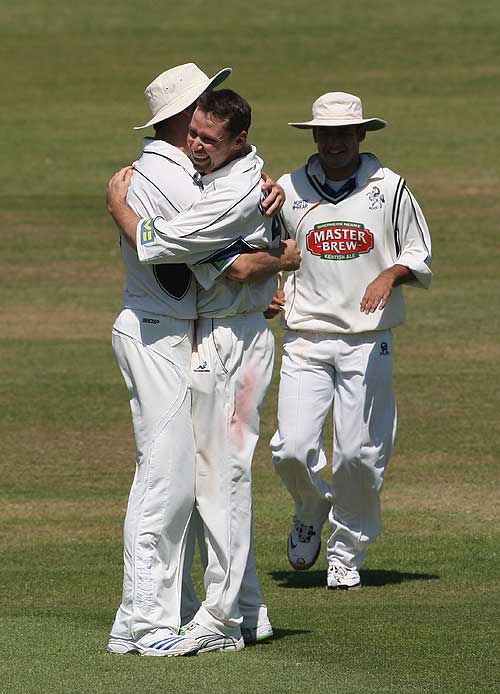 Martin van Jaarsveld is congratulated on another wicket