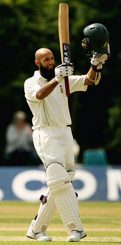 Hashim Amla celebrates his hundred at Uxbridge | ESPNcricinfo.com