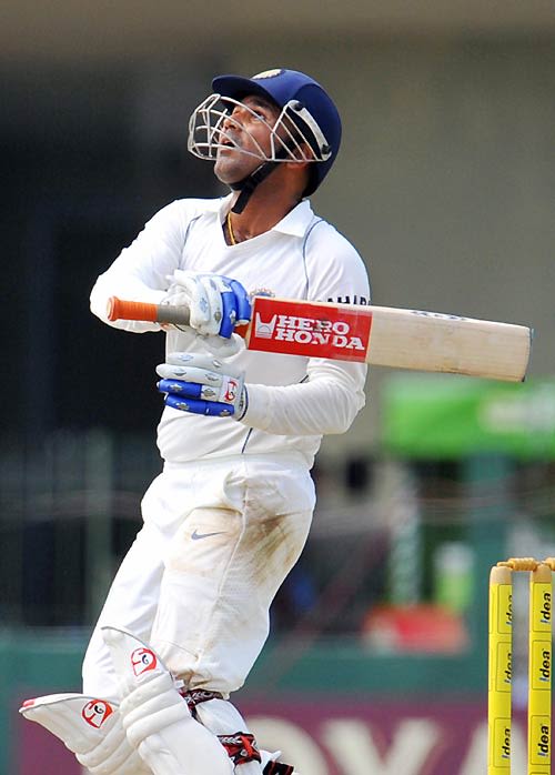 Virender Sehwag miscues a hook