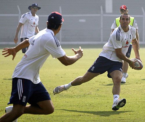 England Players Train With A Rugby Game Espncricinfo