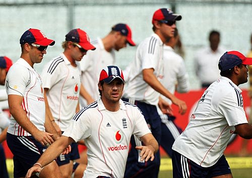 England Players Perform Their Routine Stretching Exercises