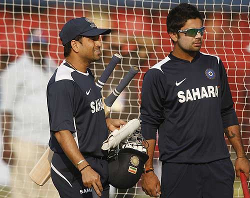 Sachin Tendulkar and Virat Kohli during practice | ESPNcricinfo.com