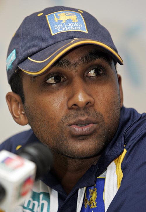Mahela Jayawardene at a press conference