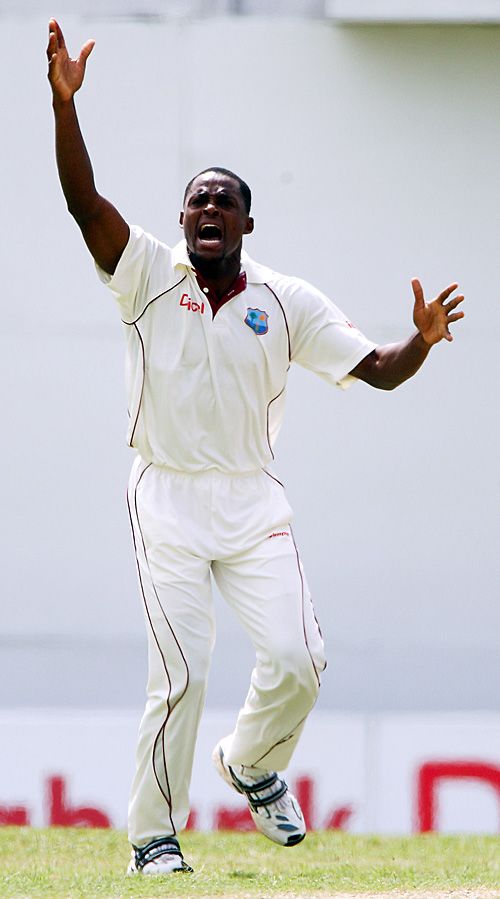 Daren Powell implores the umpire to raise his finger