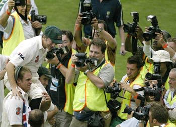 Every photographer in the house wanted a piece of Steve Waugh ...