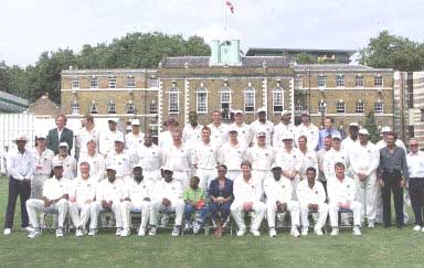 The team photo for the the Malcolm Marshall memorial match ...