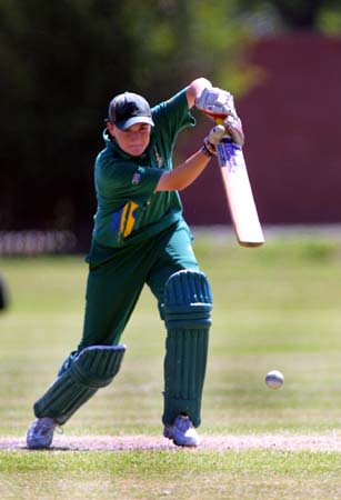 Daleen Terblanche bats in her short innings of 15